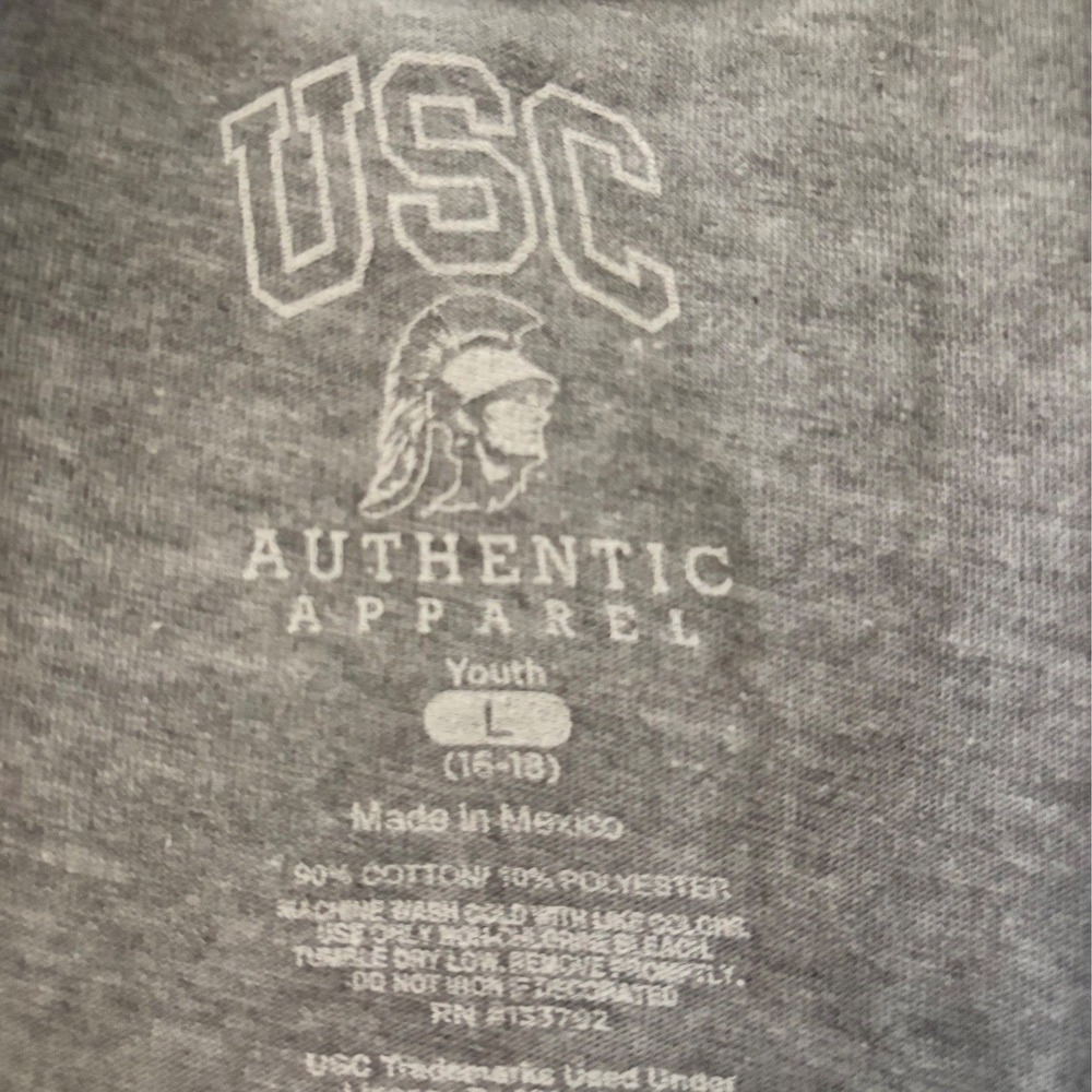 USC Trojans Youth Girls Gray Short Sleeve T Shirt L‎ 16 18 USC Rocks Graphic Tee - Picture 7 of 7